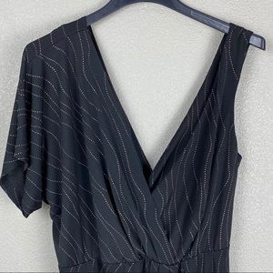 Torrid Black Asymmetrical Dress with Silver Accents